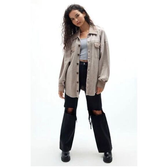 PacSun Homecoming Button Down Fleece Women’s Shirt XS - Picture 1 of 9